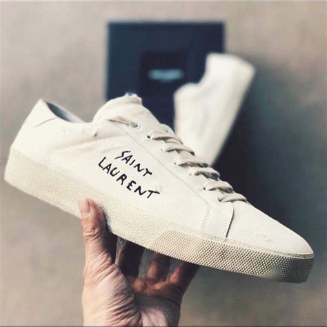 ysl white tracktop|Men's Saint Laurent White Sneakers & Athletic Shoes.